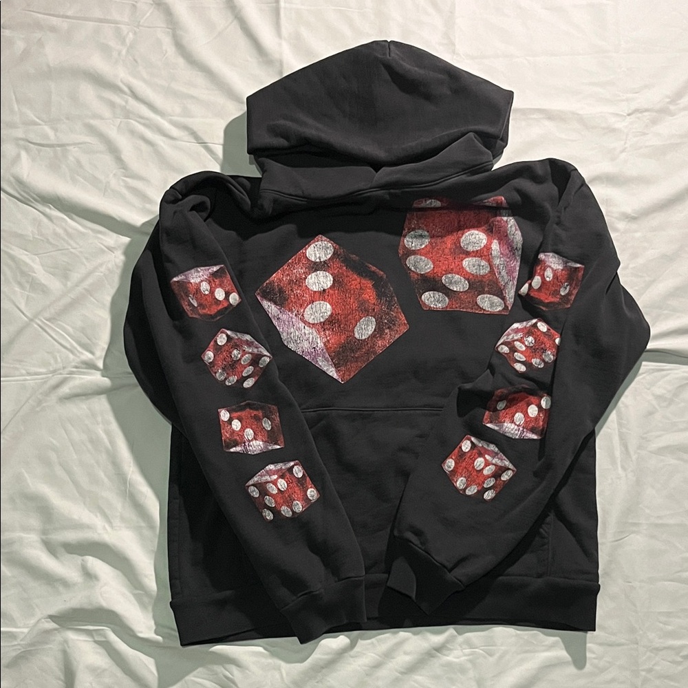 Men’s Black Graphic Hoodie Sz M